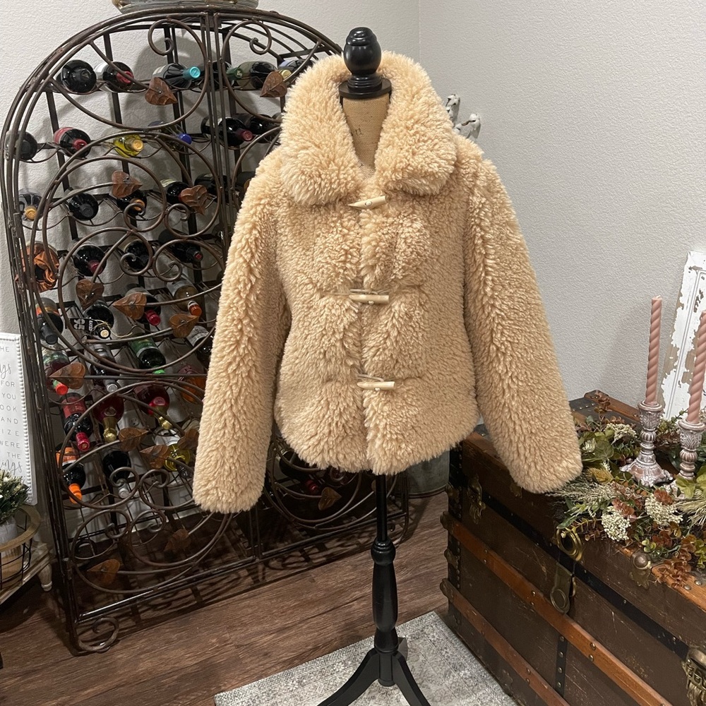 LC Lauren Conrad Tan Teddy Jacket